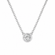 0.50 Carat Solitaire Diamond Pendant Necklace 14K White Gold G VS2 Handmade Low Bezel Set GIA Certified Handmade