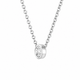 0.50 Carat Solitaire Diamond Pendant Necklace 14K White Gold G VS2 Handmade Low Bezel Set GIA Certified Handmade