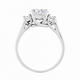 1.50 Carat Natural Diamond Three Stone Engagement Ring 14K White Gold GIA Certified Handmade
