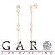 0.70 Carat Diamond Dangle Earrings, Bridal Drop Earrings, Floral Earrings, Anniversary Gift, 14K Yellow Gold Handmade 2.25 Inch Unique

