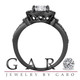 Natural Diamond Halo Engagement Ring 1.50 Carat GIA Certified 14K Black Gold Vintage Style Unique Handmade