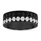 Black & White Diamond Men’s Wedding Band 2.80 Carat 8mm Two Row Pave 14K Black Gold Handmade
