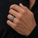 Mens Diamond Wedding Band, Vintage Diamond Wedding Ring, 2.64 Carat 8 mm Two Row Pave 14K Black Gold Handmade Certified Unique
