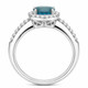 VS2 Blue Diamond Halo Engagement Ring 1.35 Carat 14K White Gold Certified Handmade