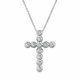 Platinum Diamond Cross Pendant Necklace 0.44 Carat Certified Handmade