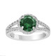 1.69 Carat Green Diamond Halo Engagement Ring, 14K White Gold Unique Handmade Certified
