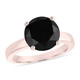 3.50 Carat Black Diamond Solitaire Engagement Ring 14k White Gold or Rose Gold Certified Unique Huge Handmade
