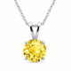 Yellow Sapphire Solitaire Pendant Necklace 1.02 Carat Certified Handmade Birthstone Jewelry