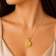 Yellow Sapphire Solitaire Pendant Necklace 1.02 Carat Certified Handmade Birthstone Jewelry