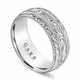 8mm Men’s Hand Engraved Wedding Band Vintage Scroll Design Nature Inspired Milgrain 14K White Gold or Yellow Gold Unique Handmade