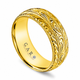 8mm Men’s Hand Engraved Wedding Band Vintage Scroll Design Nature Inspired Milgrain 14K White Gold or Yellow Gold Unique Handmade