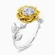 Floral Diamond Engagement Ring Unique Rose Flower Anniversary Ring 1.01 Carat GIA Certified 18K Rose Gold or Yellow Gold Handmade