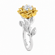 Floral Diamond Engagement Ring Unique Rose Flower Anniversary Ring 1.01 Carat GIA Certified 18K Rose Gold or Yellow Gold Handmade