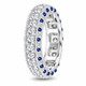 Sapphire and Diamond Eternity Wedding Band, Mens Diamond Wedding Ring, 6 mm Vintage Unique 14K White Gold 2.50 Carat