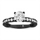 1.00 Carat Diamond Engagement Ring, GIA Certified 14k Black Gold Pave Unique Handmade