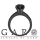 2.50 Carat Pear Shaped Black Diamond Engagement Ring, Bridal Ring, 14k Black Gold Unique Handmade Certified
