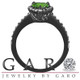 1.75 Carat Green Tourmaline Engagement Ring, Pear Shaped Diamond Engagement Ring 14K Black Gold Certified Handmade