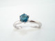 Platinum Blue Diamond Engagement Ring, Solitaire Engagement Ring, SI1 0.50 Carat Certified handmade