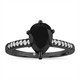 2.50 Carat Pear Shaped Black Diamond Engagement Ring 14K Black Gold Vintage Style Unique Certified Handmade