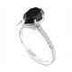 Platinum Pear Shaped Black Diamond Engagement Ring 2.50 Carat Unique Handmade Certified