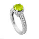 1.53 Carat Peridot Filigree Engagement Ring 14K White Gold Unique Handmade Certified