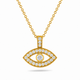 Unique Diamond Evil Eye Pendant Necklace 0.40 Carat Handmade 14K White Gold Yellow Gold or Rose Gold