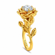 Nature Inspired Floral Diamond Engagement Ring Unique Rose Flower Design 0.50 Carat D Color Flawless GIA Certified Handmade 14K White Gold Yellow Gold or Rose Gold
