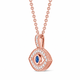 Blue Diamond Evil Eye Pendant Necklace, Unique 0.40 Carat 14K White Gold or Rose Gold, Yellow Gold Handmade