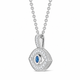 Platinum Evil Eye Blue Diamond Pendant Necklace 0.40 Carat Unique Handmade