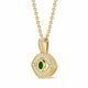 Green Diamond Evil Eye Pendant Necklace Unique Filigree Milgrain Handmade 14K White Gold Rose Gold Yellow Gold