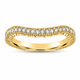 Filigree Diamond Curve Wedding Band, Vintage Style Unique 14K White, Rose or Yellow Gold 0.16 Carat Handmade