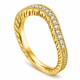 Filigree Diamond Curve Wedding Band, Vintage Style Unique 14K White, Rose or Yellow Gold 0.16 Carat Handmade