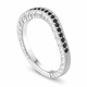 Black Diamond Wedding Band, Curve Matching Wedding Ring Vintage Unique 14K White Gold, Yellow Gold Or Rose Gold 0.20 Carat