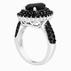 Pear Shaped Black Diamond Double Halo Engagement Ring 14K Yellow Gold, White Gold Or Rose Gold 3.20 Carat Unique Certified Handmade
