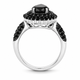 Pear Shaped Black Diamond Double Halo Engagement Ring 14K Yellow Gold, White Gold Or Rose Gold 3.20 Carat Unique Certified Handmade