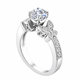 Moissanite and Diamonds Butterfly Engagement Ring 14K White Gold 1.20 Carat Unique Handmade Certified
