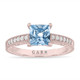 Princess Cut Blue Topaz and Diamonds Engagement Ring 1.17 Carat 14K White Gold or Yellow Gold or Rose Gold Unique Handmade