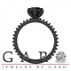 1.62 Carat Black Diamond Engagement Ring 14K Black Gold Vintage Style Unique Certified Handmade