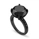 10.40 Carat Black Diamond Engagement Ring Certified Vintage Style 14K Black Gold Unique Handmade