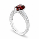 Pear Shaped Garnet Engagement Ring 1.52 Carat Vintage Filigree Milgrain Diamond Accent 14K White Gold Yellow Gold or Rose Gold Handmade Certified