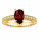 Pear Shaped Garnet Engagement Ring 1.52 Carat Vintage Filigree Milgrain Diamond Accent 14K White Gold Yellow Gold or Rose Gold Handmade Certified