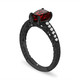 Pear Shaped Garnet Engagement Ring 1.52 Carat Vintage Filigree Milgrain 14K Black Gold Handmade Certified