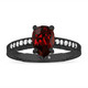 Pear Shaped Garnet Engagement Ring 1.52 Carat Vintage Filigree Milgrain 14K Black Gold Handmade Certified