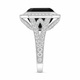 Asscher Cut Black Diamond Engagement Ring 15.14 Carat Certified Platinum Halo Ring Handmade One of a Kind