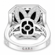 Asscher Cut Black Diamond Engagement Ring 15.14 Carat Certified Platinum Halo Ring Handmade One of a Kind