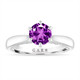  Amethyst Engagement Ring Unique 1.20 Carat Certified 14k White Gold Handmade