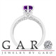  Amethyst Engagement Ring Unique 1.20 Carat Certified 14k White Gold Handmade