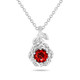 1.00 Carat Red Diamond Floral Pendant Necklace, Platinum Rose Flower Pendant Unique Handmade Certified