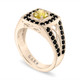 2.80 Carat Yellow Diamond Mens Ring, Unique Halo 14K White Gold or Yellow Gold or Rose Gold Handmade Certified