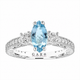 Marquise Aquamarine Engagement Ring and Wedding Band Sets 1.39 Carat Vintage 14K White Gold Unique Handmade